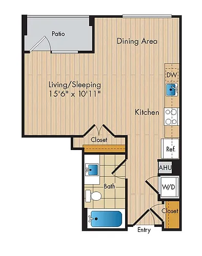 Floor plan Studio-S2b