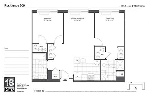 Floor plan 2 bed 2 bath