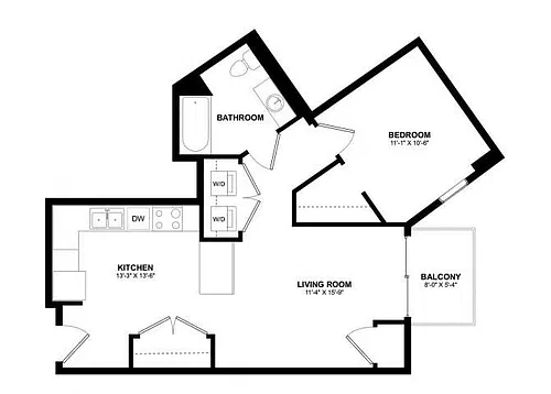 Floor plan 1X1 C
