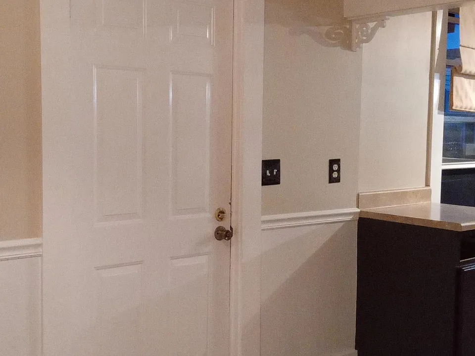 Dining nook facing rear door
