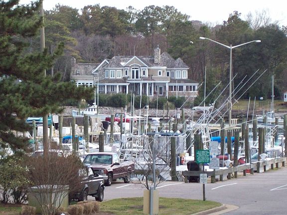 Fun views of boat traffic:  Lynnhaven Marina