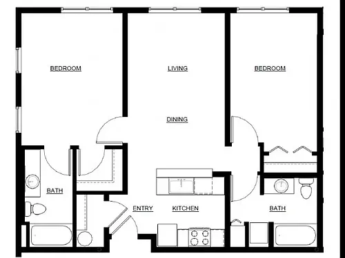 Floor plan TWO BEDROOM B