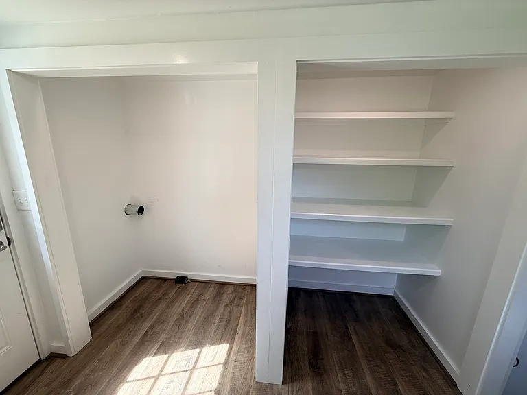 Another view: W/D hook up and pantry