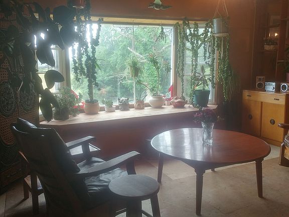 Living room with bay window