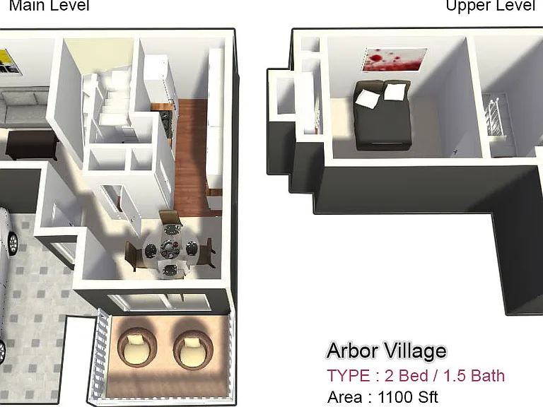 Two Bed / One and a Half Bath