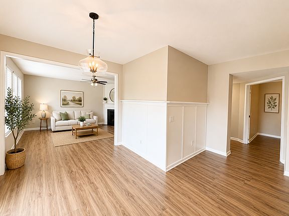 1st floor dining and living room