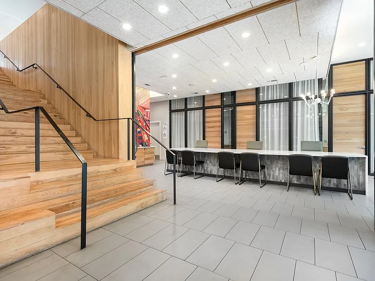 Leasing Office with Bold Mural and Modern Finishes