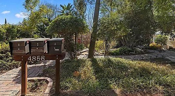 Front walk ways / mailboxes for all 3 homes on lot.