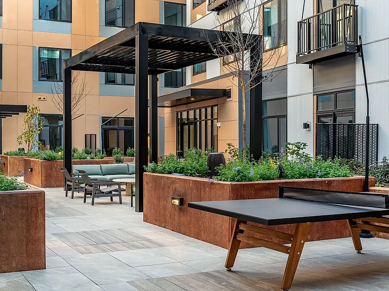 Courtyard with Games and Seating Areas