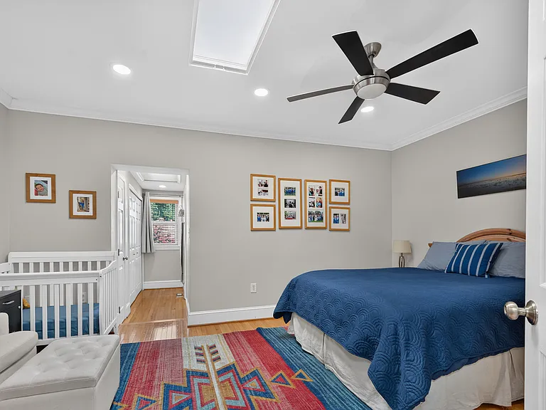The corridor off the master bedroom goes to the back of the house; closet and master bathroom are off the corridor