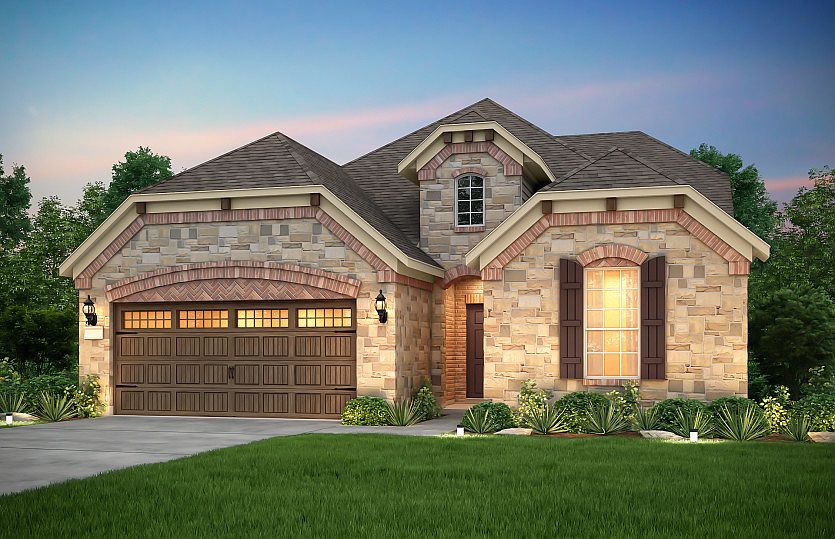 The Mooreville, a two-story home with 2-car garage, shown with Home Exterior F