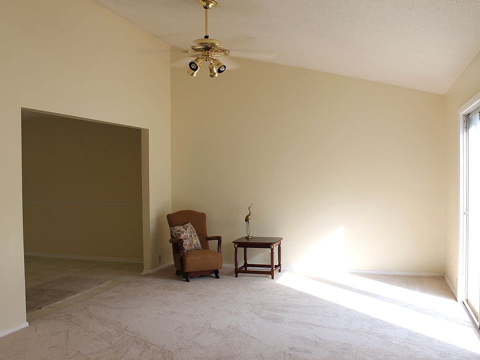 Living room with vaulted ceiling
