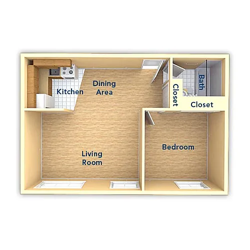 Floor plan 1 bedroom