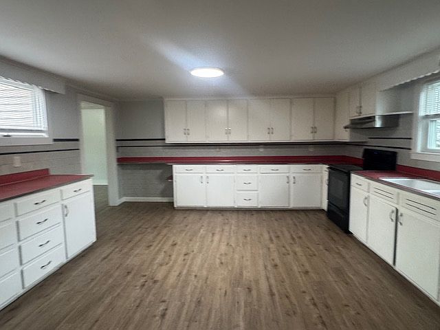 Kitchen view to living room