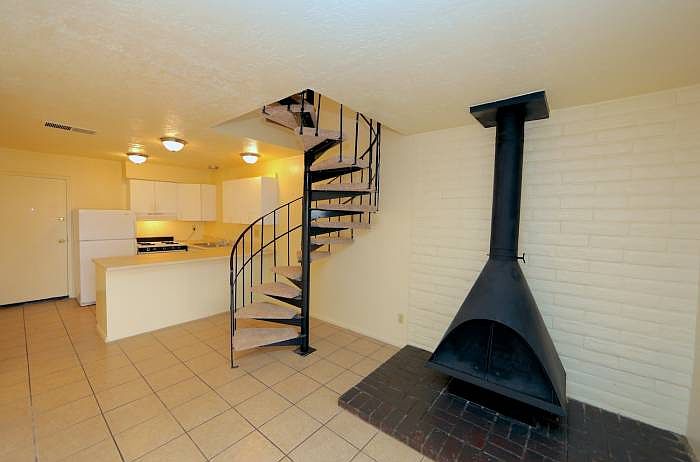 Fireplace, Spiral Stairs