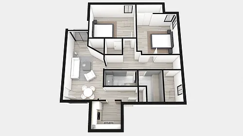 Floor plan Two Bed ~ Two Bath
