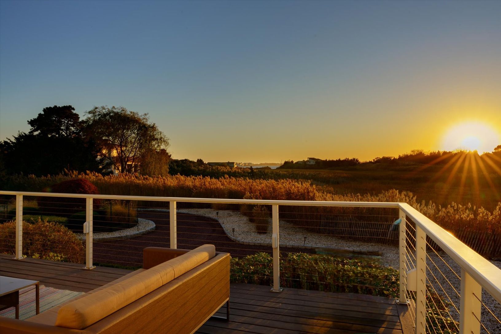  Deck at dusk at the outdoor lounge