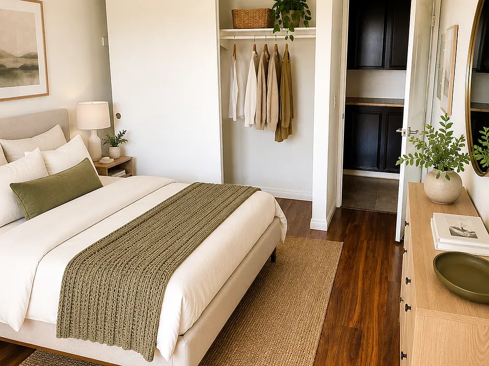 Relax and unwind in this cozy bedroom, thoughtfully designed with natural light, modern finishes, and ample closet space.