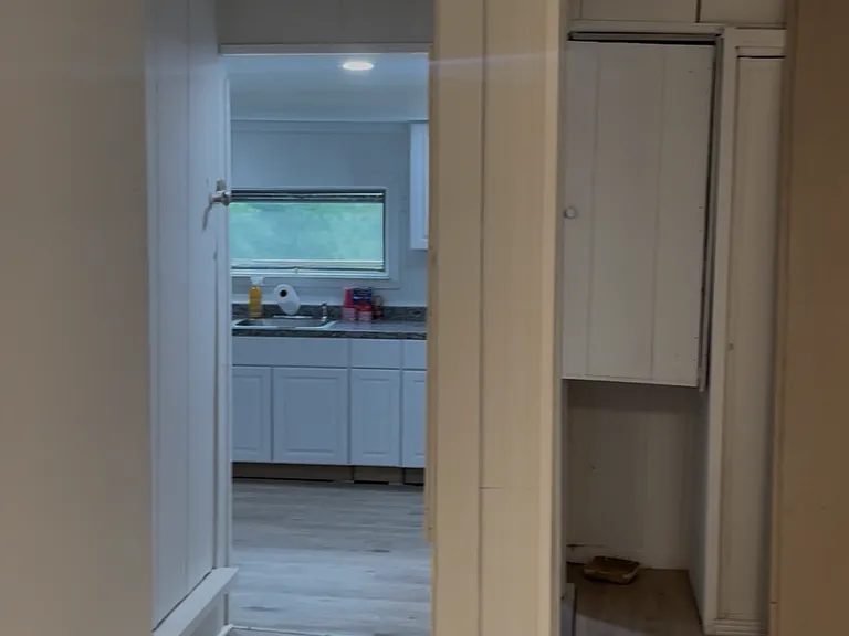 View from master bedroom of kitchen