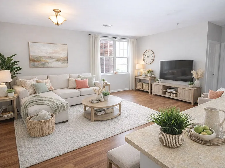 1-Bed/1-Bath Living Room (Staged)
