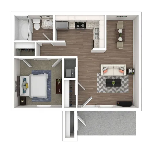 Floor plan 1x1 - Upgrade