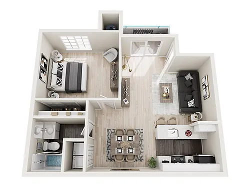 Floor plan One Bedroom One Bathroom A