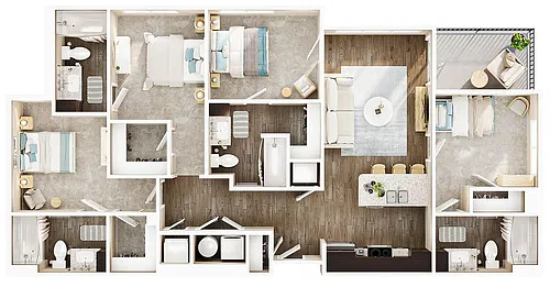 Floor plan 4BR/4BA - D3