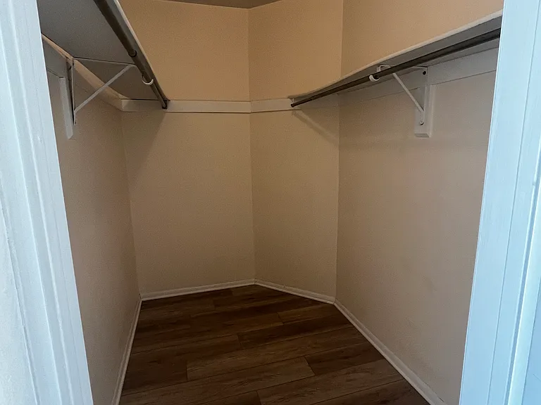 Walk-in closet in master bedroom