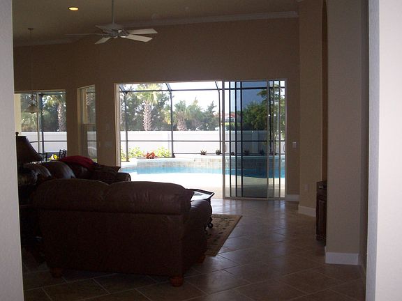 Living room pool view