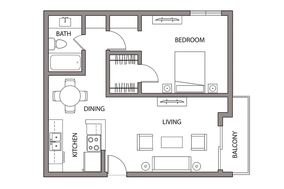 Floor plan 1 Bedroom