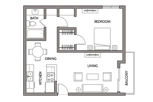 Floor plan 1 Bedroom