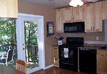 kitchen w/view of deck
