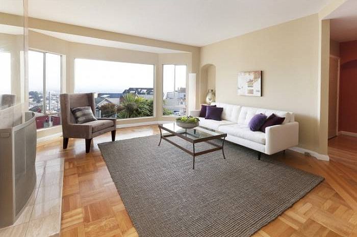 Bright front living room