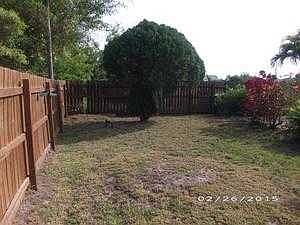 back yard with fence