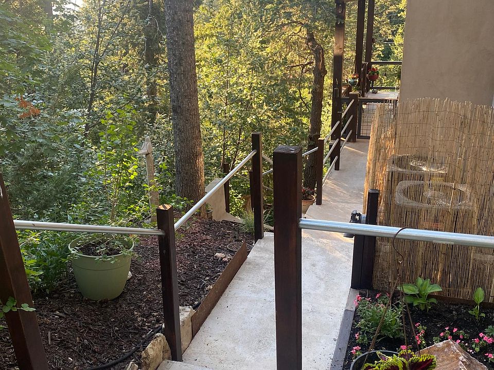 Gardened walkway to entrance