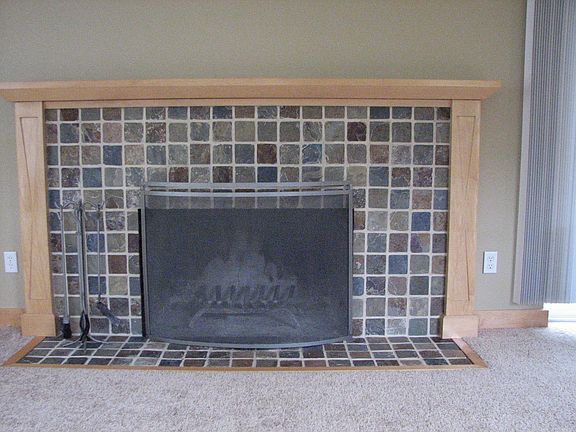 wood burning fireplace