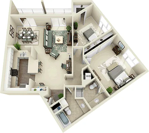 Floor plan 2 Bedroom G