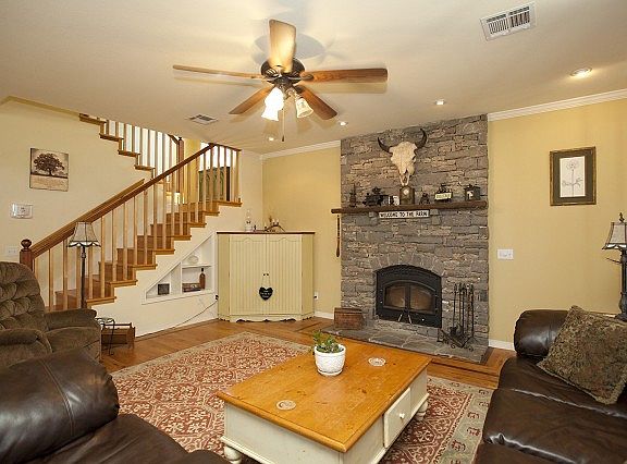 Lovely living room with fireplace