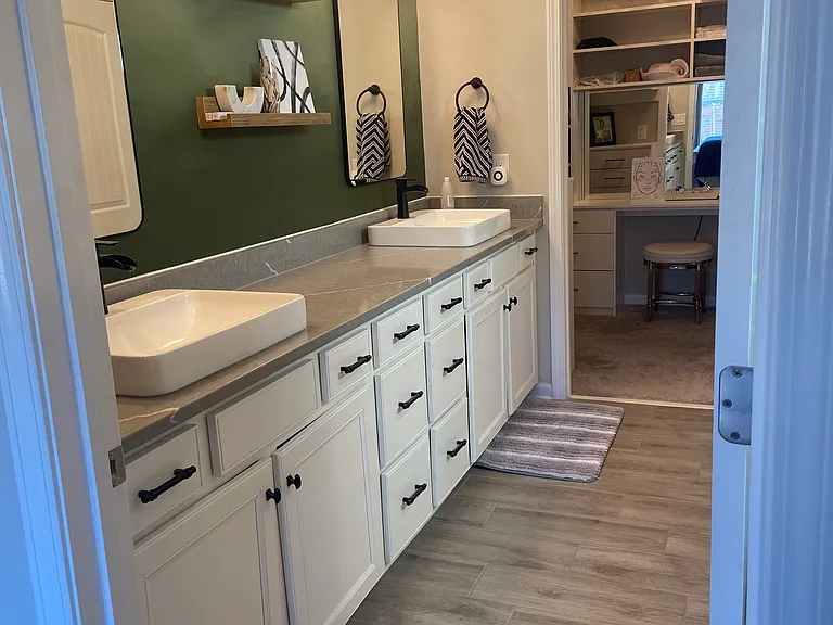 Primary bathroom with custom closet
