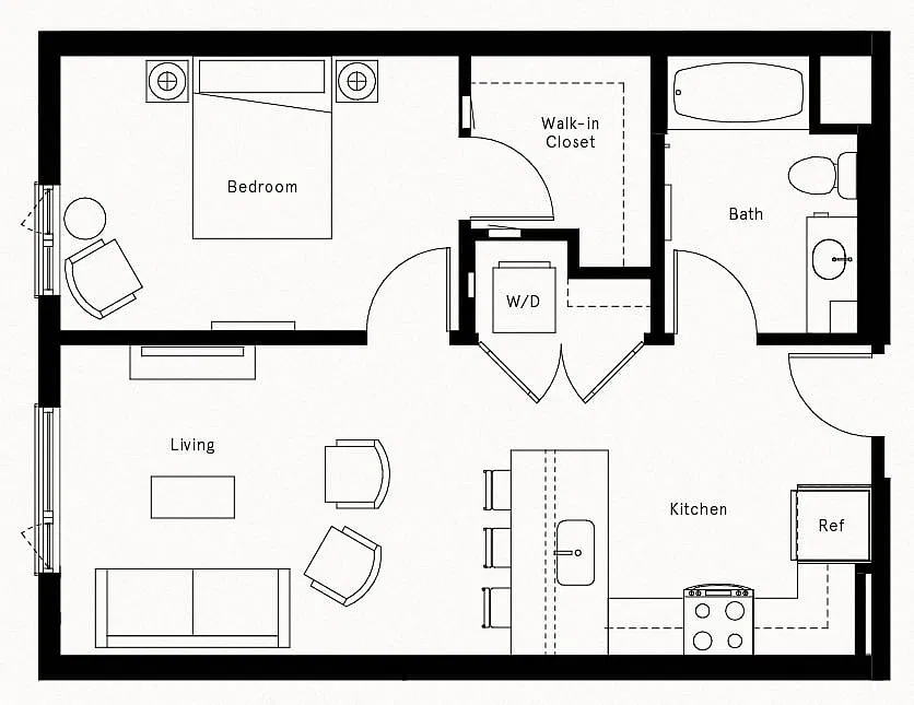Floor plan 1 Bed/1 Bath-A11
