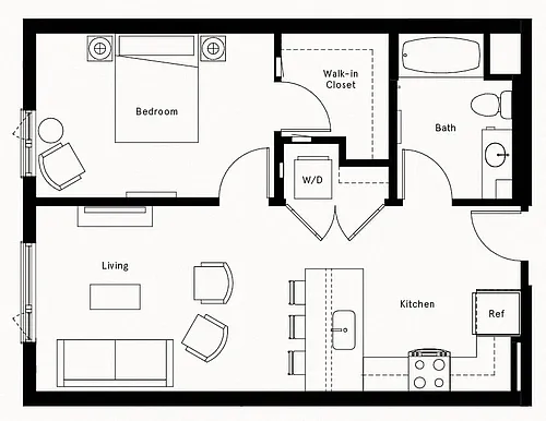 Floor plan 1 Bed/1 Bath-A11