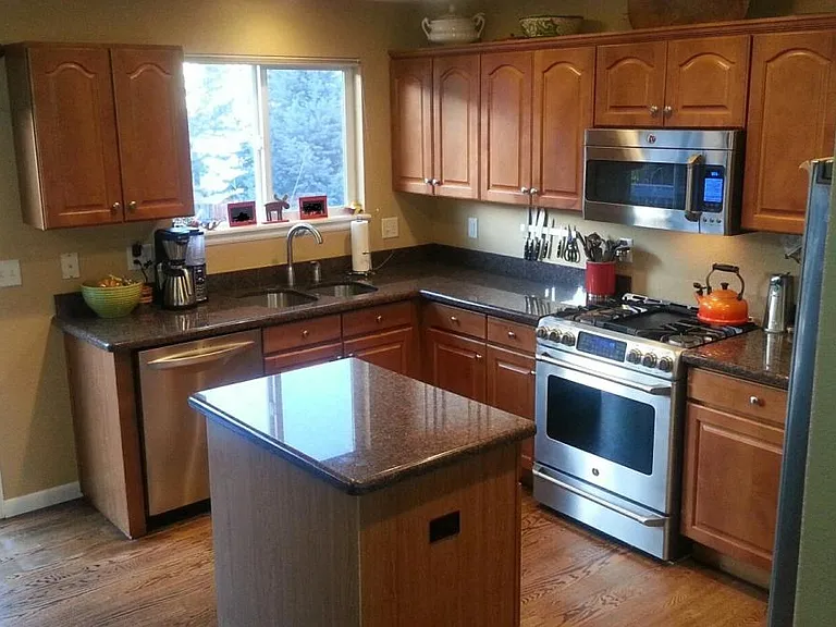 Kitchen view from steps