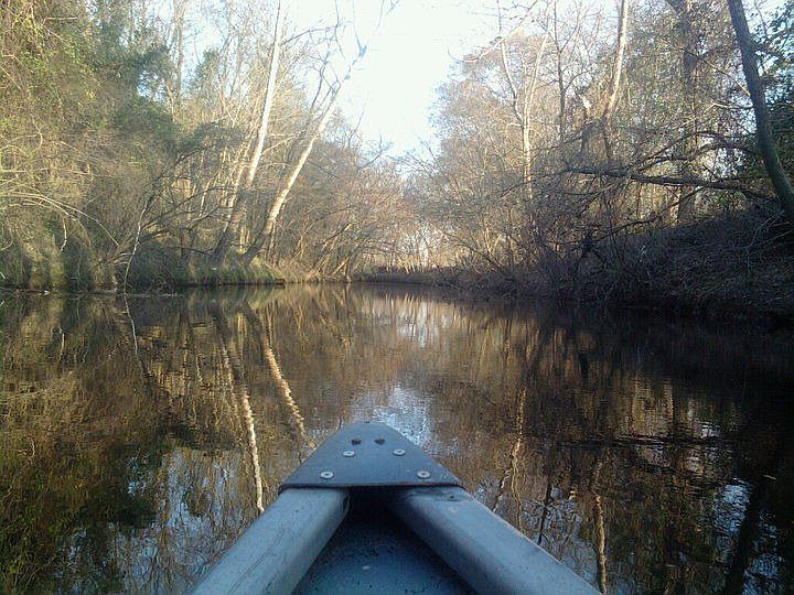 Canoeing down the River by the House.