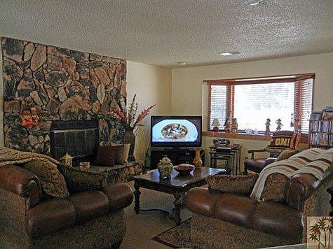 Living room features Fireplace
