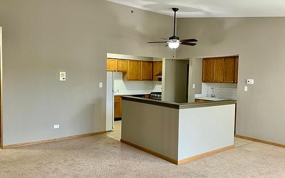 Living room into open concept kitchen