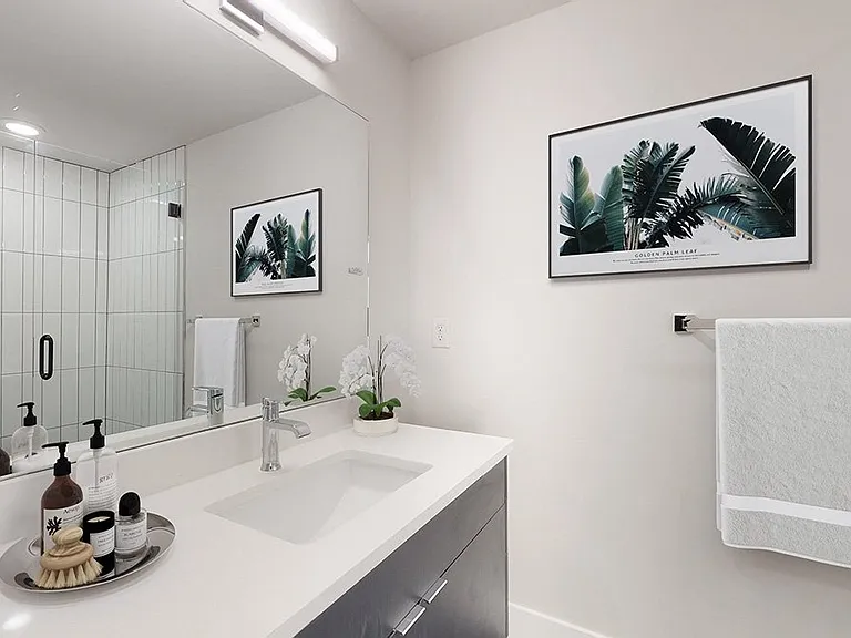 Contemporary Bathroom with Frameless Glass Shower