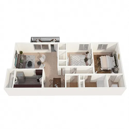 Floor plan 2 Bedroom Garden
