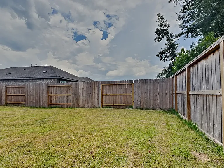 This serene backyard features
