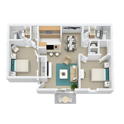 Floor plan 2x2 B1R
