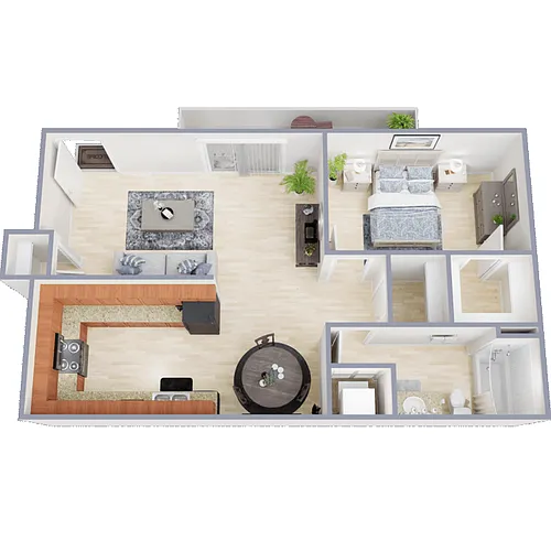 Floor plan 1 Bed 1 Bath A (4149)
